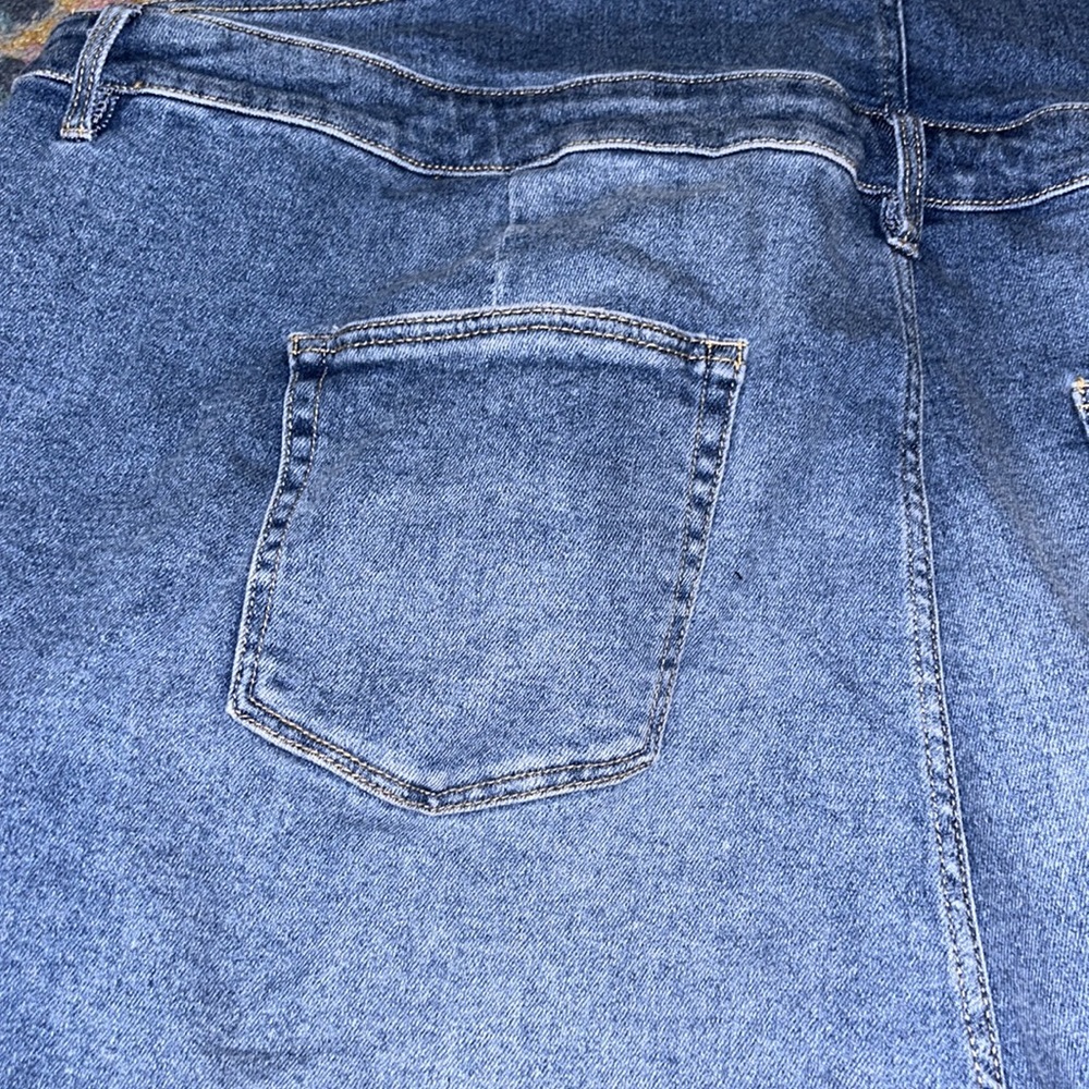 New Denim Shortalls - Ava & Viv™ Medium Wash - Picture 9 of 11